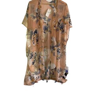 Nwt Moss Rose Kimono Women Dusty Rose Ground OS